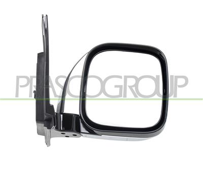 DOOR MIRROR RIGHT-MANUAL BLACK-CONVEX-CHROME-WITH CHROME COVER