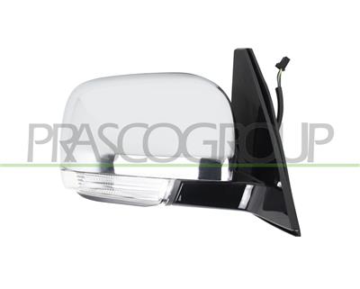 ESPEJO DERECHO ELECTRICO-NEGRO-CON PILOTO-CONVEXO/CROMADO-CON CARCASA CROMADA-5 PINES