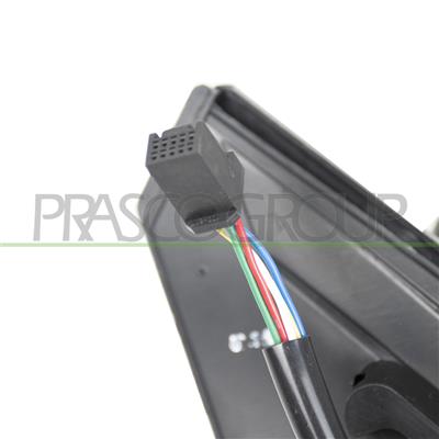 RETROVISORE DESTRO-ELETTRICO-NERO-CON FANALE-CONVESSO-CON CALOTTA CROMATA-5 PINS