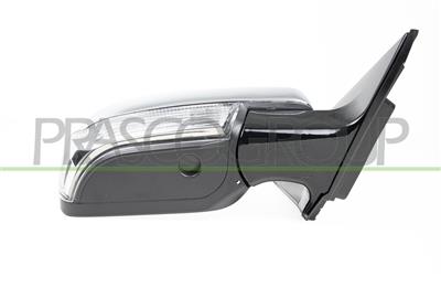RETROVISORE DESTRO-ELETTRICO-NERO-CON FANALE-CONVESSO-CON CALOTTA CROMATA-5 PINS