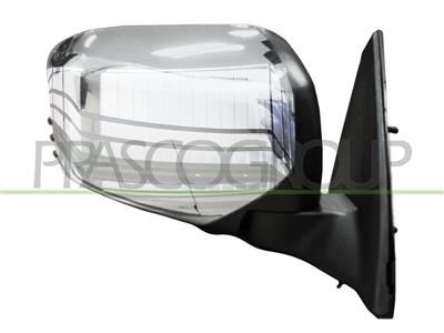 DOOR MIRROR RIGHT-MANUAL-BLACK-CONVEX-CHROME-WITH CHROME COVER