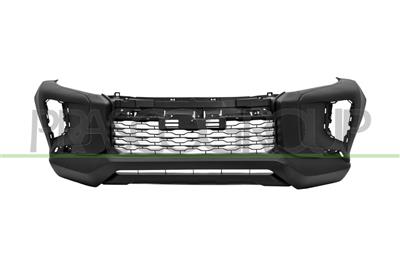 FRONT BUMPER-PRIMED-WITH CENTRE GRILLE-WITHOUT HOLES FOR MOLDINGS