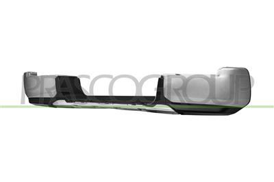 REAR BUMPER-BLACK-WITH BUMPER END CUPS GRAY-GLOSSY PAINTED-WITH SPOILER SILVER PAINTED-WITH PDC CUTTING MARKS