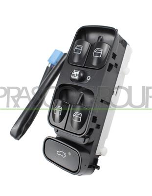 PANNEAU A BOUTON-POUSSOIR NOIR-4 INTERRUPTEURS-LEVE VITRE-PORTE AVANT GAUCHE-AVEC CABLES-9 BROCHES