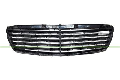 RADIATOR GRILLE-COMPLETE-BLACK-PAINTED-WITH CHROME FRAME AND MOLDINGS