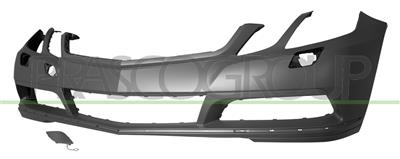 FRONT BUMPER-PRIMED-WITH TOW HOOK COVER-WITH HEADLAMP WASHER HOLES-WITH CUTTING MARKS FOR PDC AND PARK ASSIST-WITH DAY RUNNING LIGHT HOLES