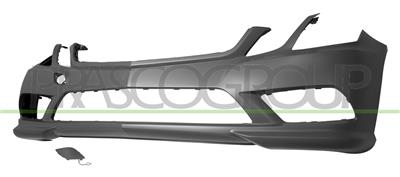 FRONT BUMPER-PRIMED-WITH TOW HOOK COVER-WITH CUTTING MARKS FOR PDC, PARK ASSIST AND HEADLAMP WASHERS MOD. AMG