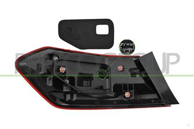 FANALE POSTERIORE DESTRO-ESTERNO-CON PORTALAMPADA-FONDO SCURO-LED MOD. 4 PORTE