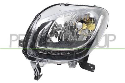 PHARE GAUCHE H4 ELECTRIQUE-AVEC FEU DE JOUR-LED-NOIR MOD. BASE-LINE
