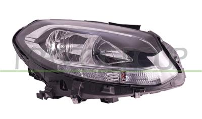 PROIETTORE DESTRO H7+H7-ELETTRICO-CON MOTORE-CON LUCE DIURNA-NERO-LED