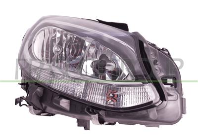 PROIETTORE DESTRO H7+H7-ELETTRICO-CON MOTORE-CON LUCE DIURNA-NERO-LED