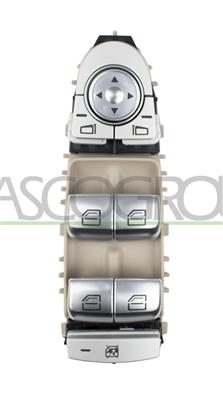 FRONT DOOR LEFT WINDOW REGULATOR PUSH-BUTTON PANEL-BEIGE-4 SWITCHES-WITHOUT FOLDABLE MIRROR FUNCTION-18 PINS