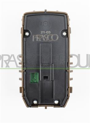FRONT DOOR RIGHT WINDOW REGULATOR PUSH-BUTTON PANEL-BROWN-2 SWITCHES-WITH REAR SUN PROTECTION FUNCTION-3 PINS