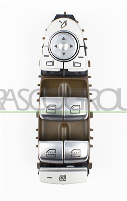 FRONT DOOR LEFT WINDOW REGULATOR PUSH-BUTTON PANEL-BROWN-4 SWITCHES-3 PINS