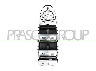 FRONT DOOR LEFT WINDOW REGULATOR PUSH-BUTTON PANEL-GRAY-4 SWITCHES-3 PINS
