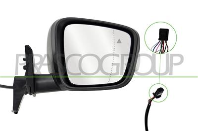 RETROVISORE DESTRO-ELETTRICO-NERO-TERMICO-CON FANALE-CON SONDA-CON BLIS-ASFERICO-10 PINS