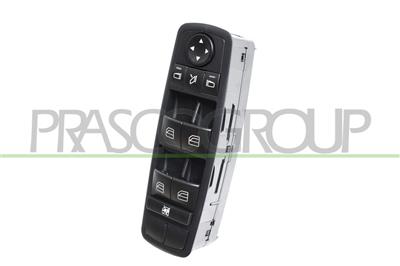 FRONT DOOR LEFT WINDOW REGULATOR PUSH-BUTTON PANEL-BLACK-4 SWITCHES-WITH FOLDABLE MIRROR FUNCTION-3 PINS