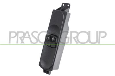 FRONT DOOR LEFT WINDOW REGULATOR PUSH-BUTTON PANEL-BLACK-2 SWITCHES-WITHOUT MIRROR ADJUSTMENT FUNCTION-7 PINS