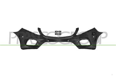 FRONT BUMPER-PRIMED-WITH PDC HOLES-WITH HOLES FOR TOW HOOK COVER AND PARK ASSIST+SENSOR HOLDERS