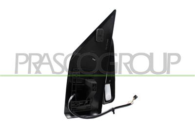 DOOR MIRROR RIGHT-ELECTRIC-HEATED-BLACK-WITH LAMP-SHORT ARM-CONVEX-7 PINS