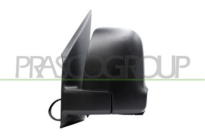 DOOR MIRROR LEFT-ELECTRIC-HEATED-BLACK-WITH LAMP-SHORT ARM-CONVEX-7 PINS
