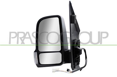 RETROVISORE SINISTRO-ELETTRICO-NERO-TERMICO-CON FANALE-BRACCIO CORTO-CONVESSO-7 PINS