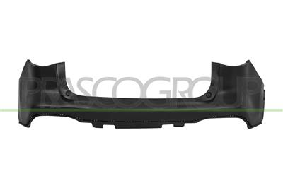REAR BUMPER-BLACK-SMOOTH-FINISH TO BE PRIMED-WITH CUTTING MARKS FOR PARK ASSIST