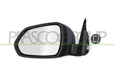 DOOR MIRROR LEFT-ELECTRIC-PRIMED-WITH LAMP-CONVEX-5 PINS