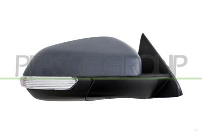 DOOR MIRROR RIGHT-ELECTRIC-PRIMED-HEATED-WITH LAMP-CONVEX-6 PINS