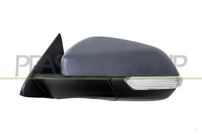 DOOR MIRROR LEFT-ELECTRIC-PRIMED-HEATED-WITH LAMP-CONVEX-6 PINS