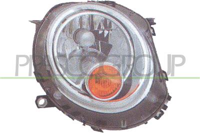 HEADLAMP RIGHT H4 ELECTRIC-WITH MOTOR-AMBER LAMP