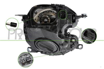 PHARE GAUCHE XENON D1S+H1 ELECTRIQUE AVEC MOTEUR-FEU BLANC