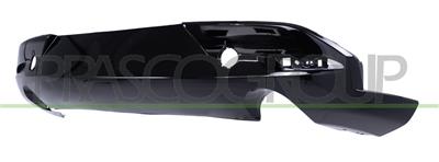 REAR BUMPER SPOILER-BLACK-GLOSSY-WITH CUTTING MARKS FOR PDC