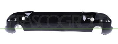 REAR BUMPER SPOILER-BLACK-GLOSSY-WITH CUTTING MARKS FOR PDC