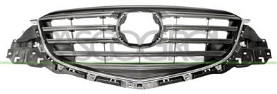 RADIATOR GRILLE-GLOSSY/GRAY-WITH CHROME MOLDING MOD. 09/13 >