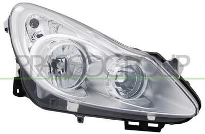 HEADLAMP RIGHT H1+H7 ELECTRIC-WITH MOTOR-CHROME