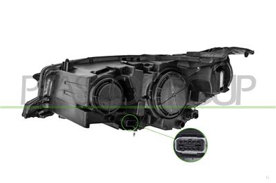 HEADLAMP RIGHT H7+H15-ELECTRIC-WITH MOTOR