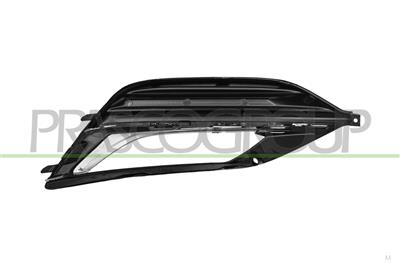 GRILLE GAUCHE DE PARE-CHOCS-AVANT-NOIRE-BRILLANT-AVEC SIEGE ANTIBROUILLARD-AVEC MOULURE CHROME'