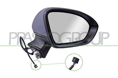 RETROVISORE DESTRO-ELETTRICO-TERMICO-CON PRIMER-CHIUDIBILE-CONVESSO-7 PINS