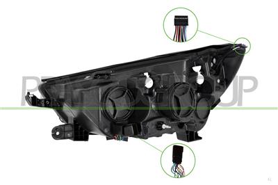 HEADLAMP RIGHT H7+HB3 ELECTRIC-WITH MOTOR-WITH DAY RUNNING LIGHT-LED