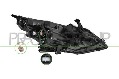SCHEINWERFER LINKS-HIR2-MIT LWR-MIT MOTOR-SCHWARZ