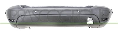 PARE-CHOCS ARRIERE NOIR-SURFACE LISSE PRET A PEINDRE-AVEC TROUS RADAR+SUPPORT CAPTEURS ET AIDE AU STATIONNEMENT