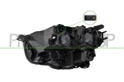 HEADLAMP RIGHT-ELECTRIC-WITH MOTOR-WITH DAY RUNNING LIGHT-LED