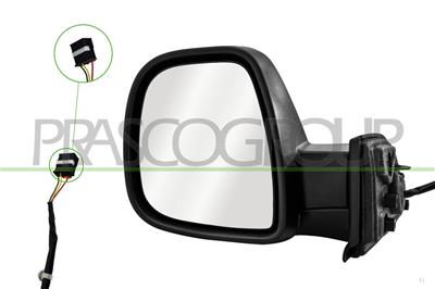 ESPEJO IZQUIERDO-ELECTRICO-NEGRO-CONVEXO-3 PINES