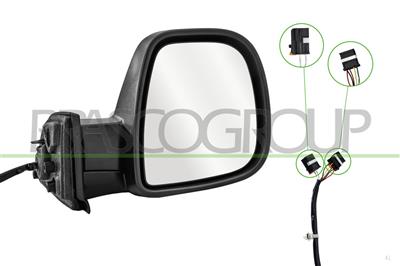 DOOR MIRROR RIGHT-ELECTRIC-PRIMED-HEATED-WITH SENSOR-CONVEX-7 PINS
