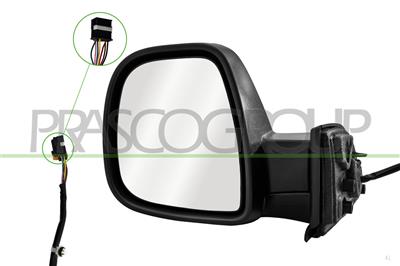 ESPEJO IZQUIERDO-ELECTRICO-NEGRO-TERMICO-ABATIBLE-CONVEXO-7 PINES