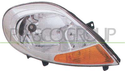 HEADLAMP RIGHT H4 ELECTRIC-WITH MOTOR-AMBER LAMP