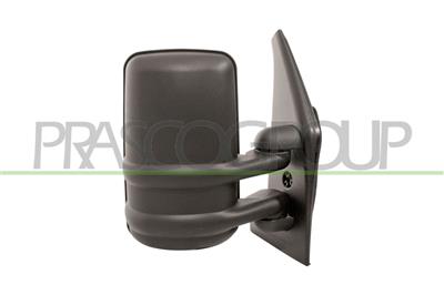 DOOR MIRROR RIGHT-MANUAL-BLACK-CONVEX-CHROME-SHORT ARM