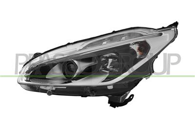 SCHEINWERFER LINKS H7+H7+PY21W-OHNE LWR-MIT MOTOR-MIT TAGFAHRLICHT-SCHWARZ-LED