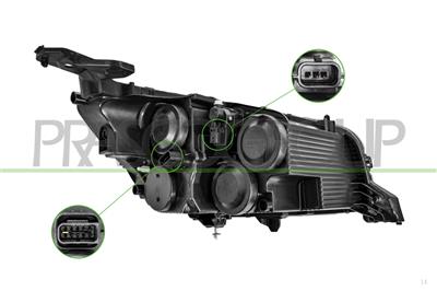 PROIETTORE SINISTRO H9+H18-ELETTRICO-CON MOTORE-SENZA LUCE DIURNA-VERSIONE VALEO